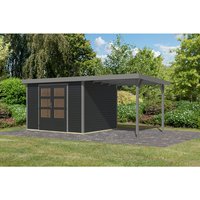 KARIBU Gartenhaus »Osterby 5 C«, BxHxT: 536 x 209 x 242 cm (Außenmaße inkl. Dachüberstand), Wandstärke 19 mm – grau KARIBU Gartenhaus »Osterby 5 C«, BxHxT: 536 x 209 x 242 cm (Außenmaße inkl. Dachüberstand), Wandstärke 19 mm – grau