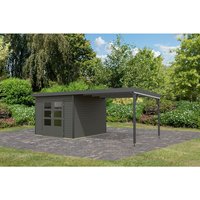 KARIBU Gartenhaus »Haby B«, Außenmaß (BxHxT): 574 x 218,5 x 271 cm, terragrau/anthrazit, Anbaudach 3m KARIBU Gartenhaus »Haby B«, Außenmaß (BxHxT): 574 x 218,5 x 271 cm, terragrau/anthrazit, Anbaudach 3m