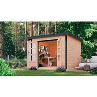 KARIBU Gartenhaus »Haby A«, Außenmaß (BxHxT): 271 x 218,5 x 271 cm, naturbelassen/anthrazit - braun |  Holz  |  7 m² KARIBU Gartenhaus »Haby A«, Außenmaß (BxHxT): 271 x 218,5 x 271 cm, naturbelassen/anthrazit - braun |  Holz  |  7 m²