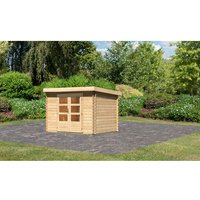 KARIBU Gartenhaus »Nieby 3«, Außenmaß (BxHxT): 297 x 225 x 237 cm, naturbelassen – braun KARIBU Gartenhaus »Nieby 3«, Außenmaß (BxHxT): 297 x 225 x 237 cm, naturbelassen – braun