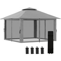 Outsunny Pavillon, LxBxH: 392 x 392 x 283 cm – grau Outsunny Pavillon, LxBxH: 392 x 392 x 283 cm – grau