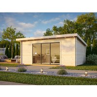 PALMAKO Gartenhaus »Lea Slide«, B x H x L: 530 x 249 x 380 cm, naturbelassen, tauchgrundiert – braun PALMAKO Gartenhaus »Lea Slide«, B x H x L: 530 x 249 x 380 cm, naturbelassen, tauchgrundiert – braun