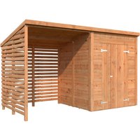 PALMAKO Gerätehaus »Leif«, B x H x L:  370 x 228 x 170 cm, Braun, tauchgrundiert |  Holz  |  5,9 m² PALMAKO Gerätehaus »Leif«, B x H x L:  370 x 228 x 170 cm, Braun, tauchgrundiert |  Holz  |  5,9 m²