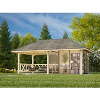 PALMAKO Pavillon »Bianca Set 204 Slide«, BxHxT: 588 x 319 x 300 cm, naturbelassen – braun PALMAKO Pavillon »Bianca Set 204 Slide«, BxHxT: 588 x 319 x 300 cm, naturbelassen – braun