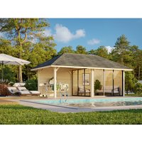 PALMAKO Pavillon »Bianca Set 205 Slide«, BxHxT: 588 x 319 x 300 cm, naturbelassen – braun PALMAKO Pavillon »Bianca Set 205 Slide«, BxHxT: 588 x 319 x 300 cm, naturbelassen – braun