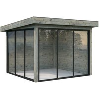 PALMAKO Pavillon »Lenna«, Aufstellmaße BxTxH: 340 x 340 x 245 cm, tauchgrundiert, Holz – grau PALMAKO Pavillon »Lenna«, Aufstellmaße BxTxH: 340 x 340 x 245 cm, tauchgrundiert, Holz – grau