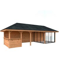 PALMAKO Pavillon »Bianca«, Aufstellmaße BxTxH: 960 x 384 x 319 cm, tauchgrundiert, Holz – braun PALMAKO Pavillon »Bianca«, Aufstellmaße BxTxH: 960 x 384 x 319 cm, tauchgrundiert, Holz – braun
