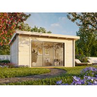 PALMAKO Gartenhaus »Lea Slide Plus«, B x H x L: 450 x 244 x 330 cm, naturbelassen, tauchgrundiert – braun PALMAKO Gartenhaus »Lea Slide Plus«, B x H x L: 450 x 244 x 330 cm, naturbelassen, tauchgrundiert – braun