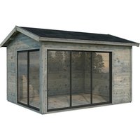 PALMAKO Ferienhaus »Amanda«, Aufstellmaße BxTxH: 434 x 340 x 280 cm, tauchgrundiert, Holz – grau | Fichte PALMAKO Ferienhaus »Amanda«, Aufstellmaße BxTxH: 434 x 340 x 280 cm, tauchgrundiert, Holz – grau | Fichte