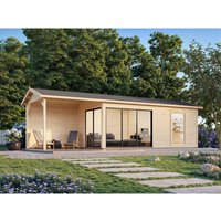 PALMAKO Ferienhaus »Amanda«, Aufstellmaße BxTxH: 917 x 340 x 280 cm, unbehandelt, Holz – braun | Fichte PALMAKO Ferienhaus »Amanda«, Aufstellmaße BxTxH: 917 x 340 x 280 cm, unbehandelt, Holz – braun | Fichte