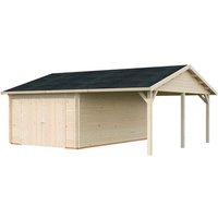 PALMAKO Garage »Roger«, Aufstellmaße BxTxH: 703 x 619 x 316 cm, Blockbohlensystem, Holz – braun PALMAKO Garage »Roger«, Aufstellmaße BxTxH: 703 x 619 x 316 cm, Blockbohlensystem, Holz – braun