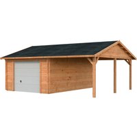 PALMAKO Garage »Roger«, Aufstellmaße BxTxH: 703 x 619 x 316 cm, Blockbohlensystem, Holz – braun PALMAKO Garage »Roger«, Aufstellmaße BxTxH: 703 x 619 x 316 cm, Blockbohlensystem, Holz – braun