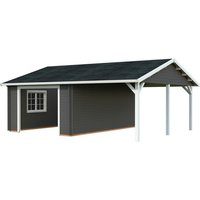 PALMAKO Garage »Roger«, Aufstellmaße BxTxH: 706 x 619 x 316 cm, Blockbohlensystem, Holz – grau PALMAKO Garage »Roger«, Aufstellmaße BxTxH: 706 x 619 x 316 cm, Blockbohlensystem, Holz – grau