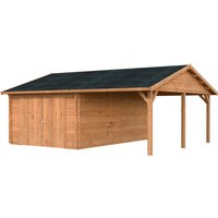 PALMAKO Garage »Roger«, Aufstellmaße BxTxH: 703 x 619 x 316 cm, Blockbohlensystem, Holz – braun PALMAKO Garage »Roger«, Aufstellmaße BxTxH: 703 x 619 x 316 cm, Blockbohlensystem, Holz – braun