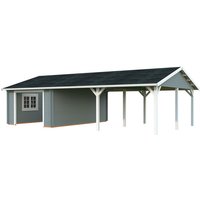 PALMAKO Garage »Roger«, Aufstellmaße BxTxH: 1006 x 619 x 316 cm, Blockbohlensystem, Holz - grau PALMAKO Garage »Roger«, Aufstellmaße BxTxH: 1006 x 619 x 316 cm, Blockbohlensystem, Holz - grau