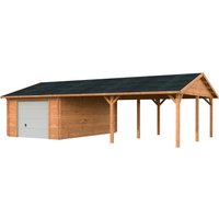 PALMAKO Garage »Roger«, Aufstellmaße BxTxH: 1006 x 619 x 316 cm, Blockbohlensystem, Holz – braun PALMAKO Garage »Roger«, Aufstellmaße BxTxH: 1006 x 619 x 316 cm, Blockbohlensystem, Holz – braun