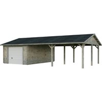 PALMAKO Garage »Roger«, Aufstellmaße BxTxH: 1006 x 619 x 316 cm, Blockbohlensystem, Holz – grau PALMAKO Garage »Roger«, Aufstellmaße BxTxH: 1006 x 619 x 316 cm, Blockbohlensystem, Holz – grau