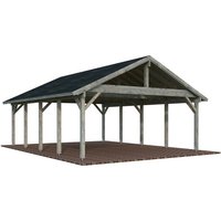 PALMAKO Carport »Robert«, Aufstellmaße BxTxH: 637 x 764 x 363 cm, tauchgrundiert, Holz – grau PALMAKO Carport »Robert«, Aufstellmaße BxTxH: 637 x 764 x 363 cm, tauchgrundiert, Holz – grau