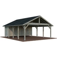 PALMAKO Carport »Robert«, Aufstellmaße BxTxH: 637 x 764 x 363 cm, tauchgrundiert, Holz – grau PALMAKO Carport »Robert«, Aufstellmaße BxTxH: 637 x 764 x 363 cm, tauchgrundiert, Holz – grau