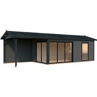 PALMAKO Ferienhaus »Amanda«, Aufstellmaße BxTxH: 917 x 340 x 280 cm, lackiert, Holz – grau | Fichte PALMAKO Ferienhaus »Amanda«, Aufstellmaße BxTxH: 917 x 340 x 280 cm, lackiert, Holz – grau | Fichte