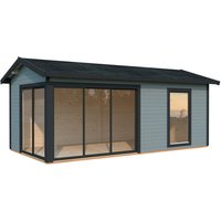 PALMAKO Gartenhaus »Amanda«, Aufstellmaße BxTxH: 639 x 340 x 280 cm, lackiert, Holz – grau PALMAKO Gartenhaus »Amanda«, Aufstellmaße BxTxH: 639 x 340 x 280 cm, lackiert, Holz – grau