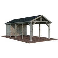 PALMAKO Carport »Robert«, Aufstellmaße BxTxH: 361 x 764 x 301 cm, tauchgrundiert, Holz – grau PALMAKO Carport »Robert«, Aufstellmaße BxTxH: 361 x 764 x 301 cm, tauchgrundiert, Holz – grau