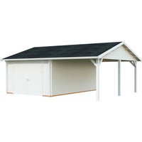 PALMAKO Garage »Roger«, Aufstellmaße BxTxH: 703 x 619 x 316 cm, Blockbohlensystem, Holz – weiss PALMAKO Garage »Roger«, Aufstellmaße BxTxH: 703 x 619 x 316 cm, Blockbohlensystem, Holz – weiss