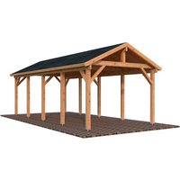 PALMAKO Carport »Robert«, Aufstellmaße BxTxH: 361 x 764 x 301 cm, tauchgrundiert, Holz – braun PALMAKO Carport »Robert«, Aufstellmaße BxTxH: 361 x 764 x 301 cm, tauchgrundiert, Holz – braun
