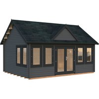 PALMAKO Gartenhaus »Claudia«, Aufstellmaße BxTxH: 574 x 424 x 363 cm, lackiert, Holz – grau PALMAKO Gartenhaus »Claudia«, Aufstellmaße BxTxH: 574 x 424 x 363 cm, lackiert, Holz – grau