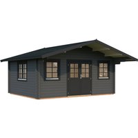 PALMAKO Gartenhaus »Helena«, Aufstellmaße BxTxH: 608 x 554 x 290 cm, lackiert, Holz – grau PALMAKO Gartenhaus »Helena«, Aufstellmaße BxTxH: 608 x 554 x 290 cm, lackiert, Holz – grau