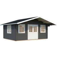 PALMAKO Gartenhaus »Helena«, Aufstellmaße BxTxH: 608 x 554 x 290 cm, lackiert, Holz – grau PALMAKO Gartenhaus »Helena«, Aufstellmaße BxTxH: 608 x 554 x 290 cm, lackiert, Holz – grau