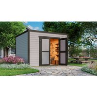 Ferienhaus, STELLA 3,28 mm hellgrau | Fichte Ferienhaus, STELLA 3,28 mm hellgrau | Fichte