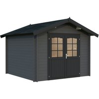 PALMAKO Gartenhaus »Lotta«, Aufstellmaße BxTxH: 330 x 330 x 247 cm, lackiert, Holz – grau PALMAKO Gartenhaus »Lotta«, Aufstellmaße BxTxH: 330 x 330 x 247 cm, lackiert, Holz – grau