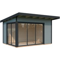 PALMAKO Gartenhaus »Andrea«, Aufstellmaße BxTxH: 434 x 402 x 264 cm, lackiert, Holz – grau PALMAKO Gartenhaus »Andrea«, Aufstellmaße BxTxH: 434 x 402 x 264 cm, lackiert, Holz – grau