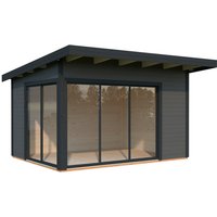 PALMAKO Gartenhaus »Andrea«, Aufstellmaße BxTxH: 434 x 402 x 264 cm, lackiert, Holz – grau PALMAKO Gartenhaus »Andrea«, Aufstellmaße BxTxH: 434 x 402 x 264 cm, lackiert, Holz – grau