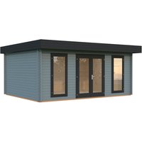 PALMAKO Gartenhaus »Bret«, Aufstellmaße BxTxH: 574 x 474 x 254 cm, lackiert, Holz – grau PALMAKO Gartenhaus »Bret«, Aufstellmaße BxTxH: 574 x 474 x 254 cm, lackiert, Holz – grau