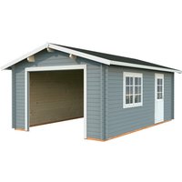 PALMAKO Garage »Roger«, Aufstellmaße BxTxH: 426 x 598 x 276 cm, Blockbohlensystem, Holz – grau PALMAKO Garage »Roger«, Aufstellmaße BxTxH: 426 x 598 x 276 cm, Blockbohlensystem, Holz – grau