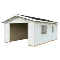 PALMAKO Garage »Roger«, Aufstellmaße BxTxH: 426 x 598 x 276 cm, Blockbohlensystem, Holz – weiss PALMAKO Garage »Roger«, Aufstellmaße BxTxH: 426 x 598 x 276 cm, Blockbohlensystem, Holz – weiss