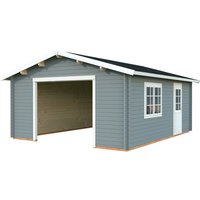 PALMAKO Garage »Roger«, Aufstellmaße BxTxH: 514 x 598 x 287 cm, Blockbohlensystem, Holz – grau PALMAKO Garage »Roger«, Aufstellmaße BxTxH: 514 x 598 x 287 cm, Blockbohlensystem, Holz – grau
