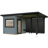 PALMAKO Saunahaus »Sanna«, Außenmaße BxHxT: 490 x 249 x 210 cm, geeignet für: 3 Personen – grau PALMAKO Saunahaus »Sanna«, Außenmaße BxHxT: 490 x 249 x 210 cm, geeignet für: 3 Personen – grau