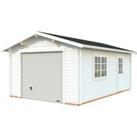 PALMAKO Garage »Roger«, Aufstellmaße BxTxH: 426 x 598 x 276 cm, Blockbohlensystem, Holz – weiss PALMAKO Garage »Roger«, Aufstellmaße BxTxH: 426 x 598 x 276 cm, Blockbohlensystem, Holz – weiss