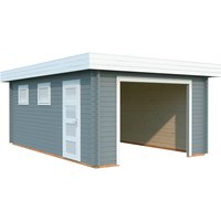 PALMAKO Garage »Rasmus«, Aufstellmaße BxTxH: 420 x 598 x 253 cm, Blockbohlensystem, Holz – grau PALMAKO Garage »Rasmus«, Aufstellmaße BxTxH: 420 x 598 x 253 cm, Blockbohlensystem, Holz – grau
