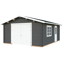 PALMAKO Garage »Roger«, Aufstellmaße BxTxH: 514 x 598 x 287 cm, Blockbohlensystem, Holz – grau PALMAKO Garage »Roger«, Aufstellmaße BxTxH: 514 x 598 x 287 cm, Blockbohlensystem, Holz – grau