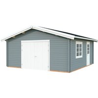 PALMAKO Garage »Roger«, Aufstellmaße BxTxH: 622 x 596 x 312 cm, Blockbohlensystem, Holz – grau PALMAKO Garage »Roger«, Aufstellmaße BxTxH: 622 x 596 x 312 cm, Blockbohlensystem, Holz – grau