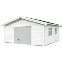 PALMAKO Garage »Roger«, Aufstellmaße BxTxH: 622 x 596 x 312 cm, Blockbohlensystem, Holz – weiss PALMAKO Garage »Roger«, Aufstellmaße BxTxH: 622 x 596 x 312 cm, Blockbohlensystem, Holz – weiss