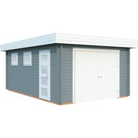 PALMAKO Garage »Rasmus«, Aufstellmaße BxTxH: 420 x 598 x 253 cm, Blockbohlensystem, Holz – grau PALMAKO Garage »Rasmus«, Aufstellmaße BxTxH: 420 x 598 x 253 cm, Blockbohlensystem, Holz – grau