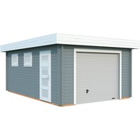PALMAKO Garage »Rasmus«, Aufstellmaße BxTxH: 420 x 598 x 253 cm, Blockbohlensystem, Holz – grau PALMAKO Garage »Rasmus«, Aufstellmaße BxTxH: 420 x 598 x 253 cm, Blockbohlensystem, Holz – grau