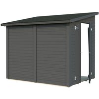 PALMAKO Gerätehaus »Mia«, Aufstellmaße BxTxH: 244 x 178 x 210 cm, lackiert, Holz – grau PALMAKO Gerätehaus »Mia«, Aufstellmaße BxTxH: 244 x 178 x 210 cm, lackiert, Holz – grau