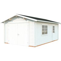 PALMAKO Garage »Roger«, Aufstellmaße BxTxH: 426 x 598 x 276 cm, Blockbohlensystem, Holz – weiss PALMAKO Garage »Roger«, Aufstellmaße BxTxH: 426 x 598 x 276 cm, Blockbohlensystem, Holz – weiss