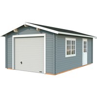 PALMAKO Garage »Roger«, Aufstellmaße BxTxH: 426 x 598 x 279 cm, Blockbohlensystem, Holz – grau PALMAKO Garage »Roger«, Aufstellmaße BxTxH: 426 x 598 x 279 cm, Blockbohlensystem, Holz – grau
